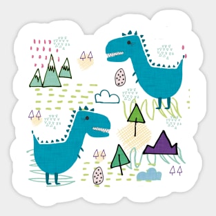 Cool T-rex Fun party teal Sticker